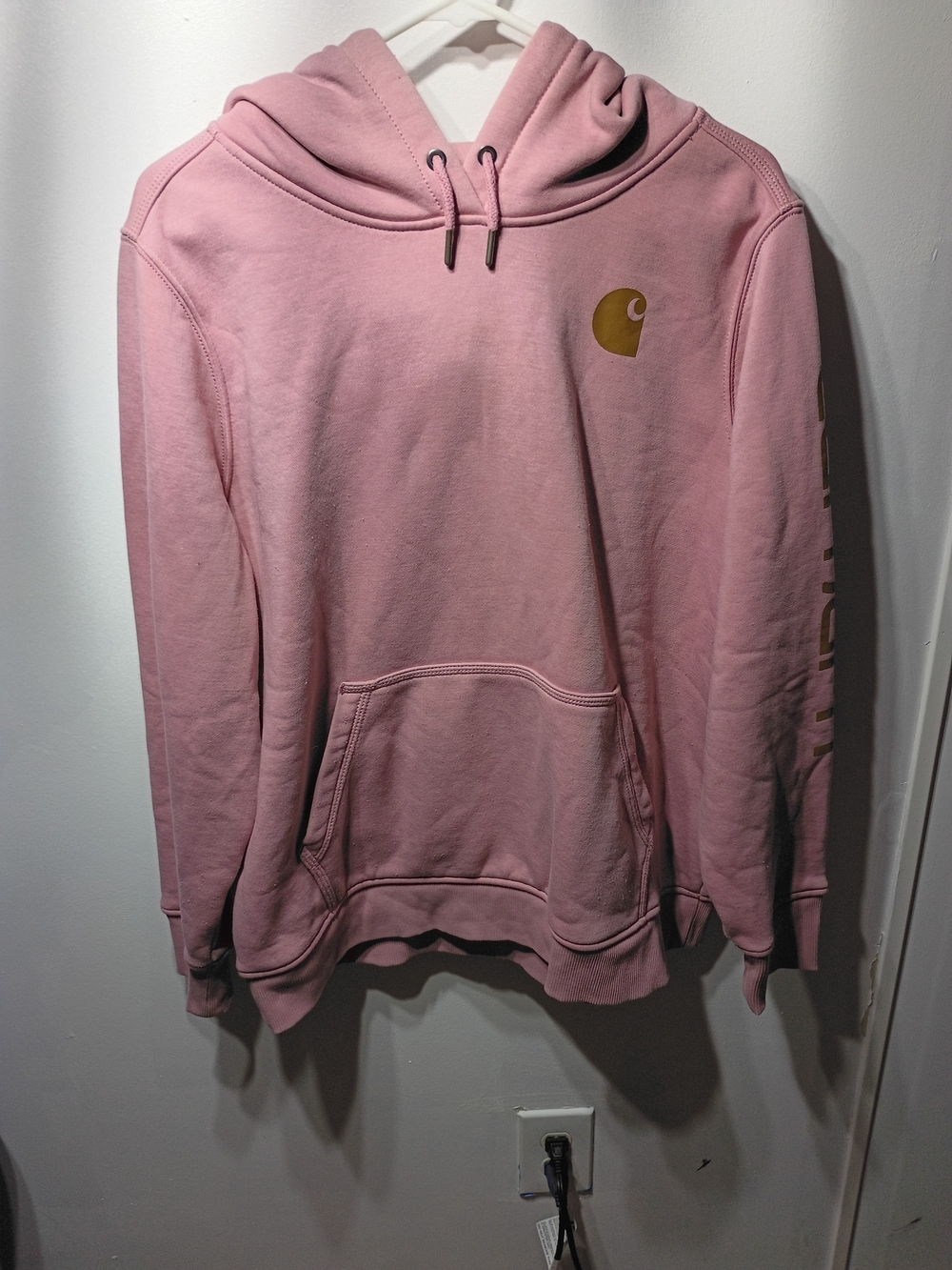 Carhartt Pink Hoodie with Gold Logo